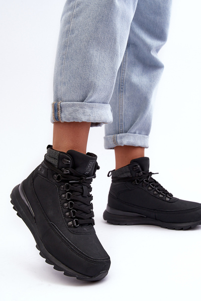 Buty Trekkingowe Trapery Sznurowane Czarne Big Star MM274677