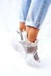 Damskie Sportowe Buty Sneakersy Srebrne Katerini