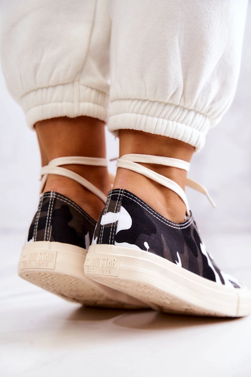 Damskie Materiałowe Trampki Moro BIG STAR JJ274237 Biało-Szare