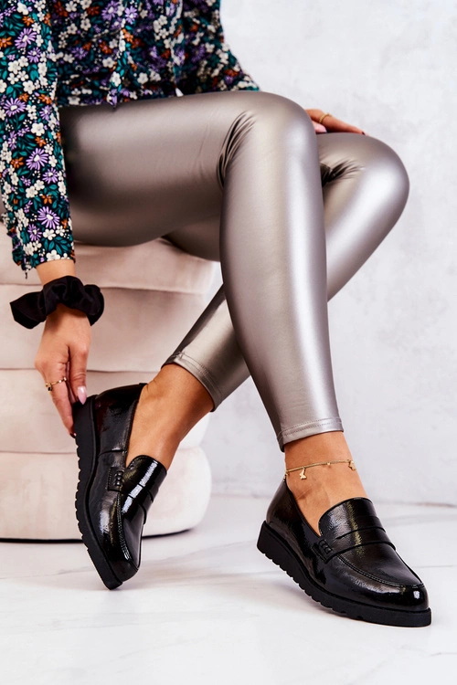 Lakierowane Mokasyny Na Koturnie La.Fi Czarne Alannah