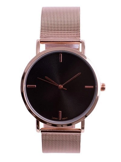 Damski Zegarek Michael John Lyssa Złota Bransoleta / Czarna Tarcza