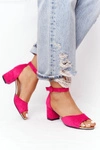 Zamszowe Sandały Na Obcasie Vinceza 23-20100 Fuksja