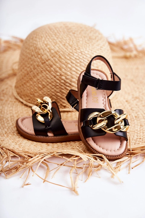 Dziecięce Sandały Na Rzepy Czarne Layra