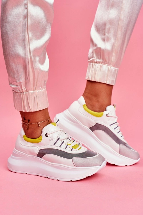 Sportowe Damskie Buty Sneakersy Białe Moretti