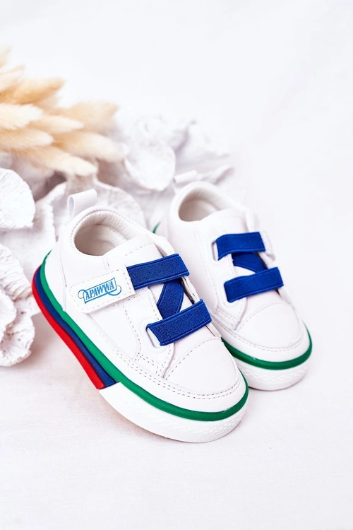 Dziecięce Trampki Ze Ściągaczem Biało Granatowe Baxter