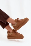 Sneakersy Damskie Ocieplane Futerkiem Camel Cyrissa