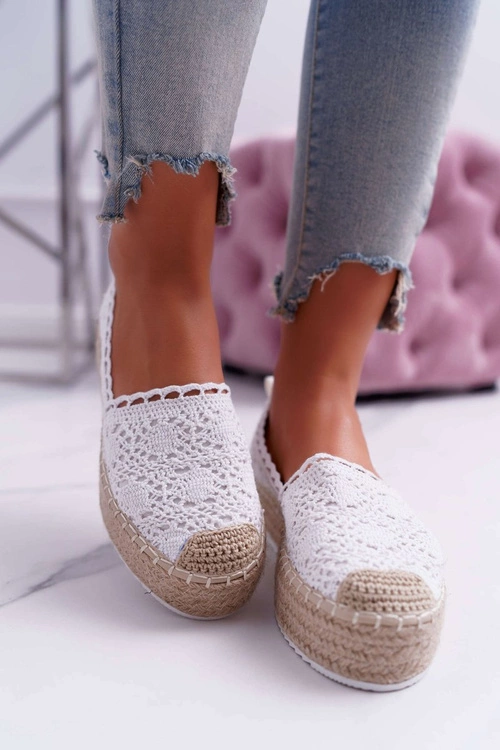 Espadryle Damskie Koronkowe Białe Lovely Haven