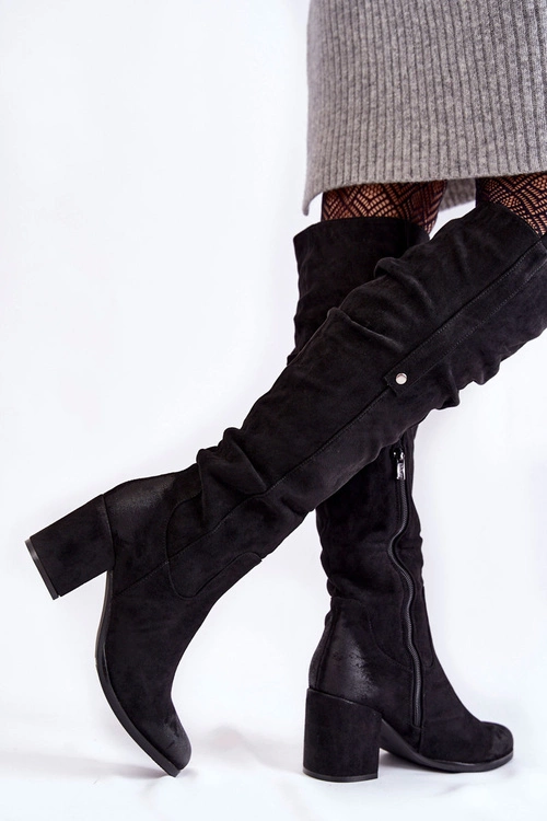 Zamszowe Kozaki Za Kolano La.Fi 270065B-SU Czarne
