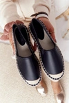 Skórzane Espadryle Na Plecionej Podeszwie Big Star HH274505 Czarne