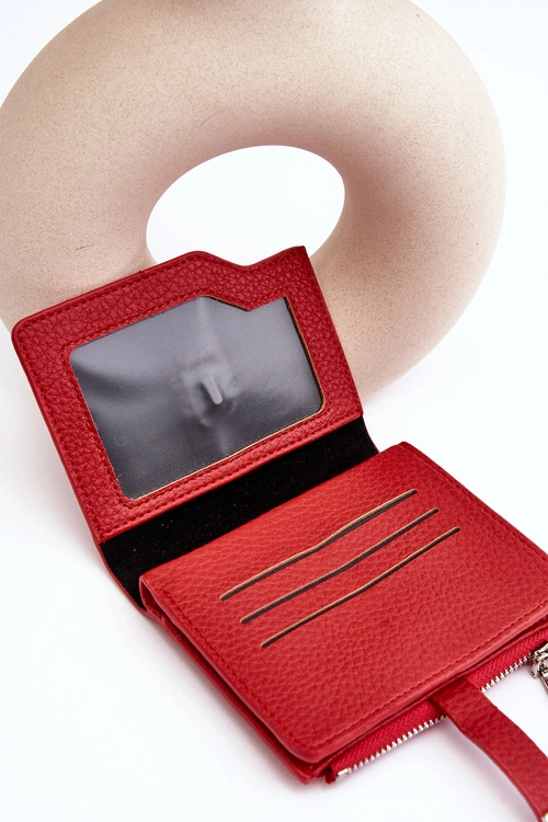 Damski Portfel Portmonetka Z Ekoskóry Czerwony Lazara
