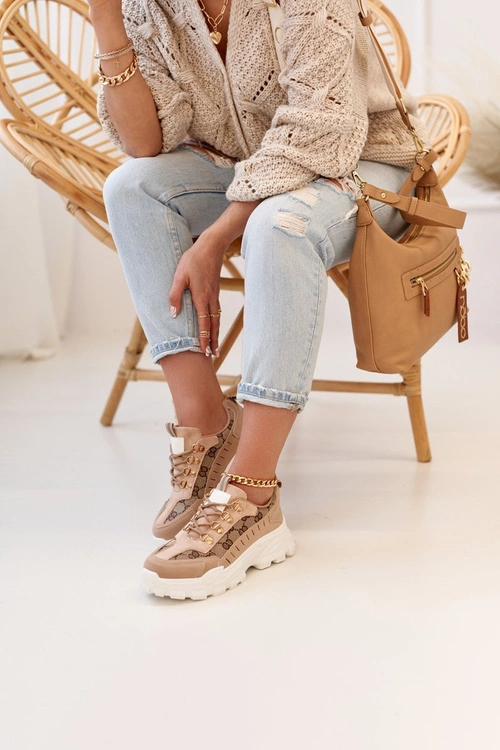 Damskie Sneakersy Na Masywnej Podeszwie Khaki Daydreamer