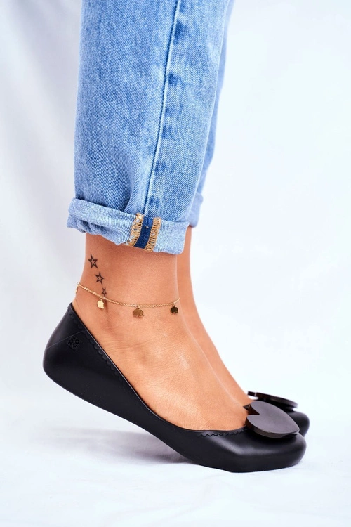 Damskie Baleriny Pachnące Gumowe ZAXY Czarne FF285050