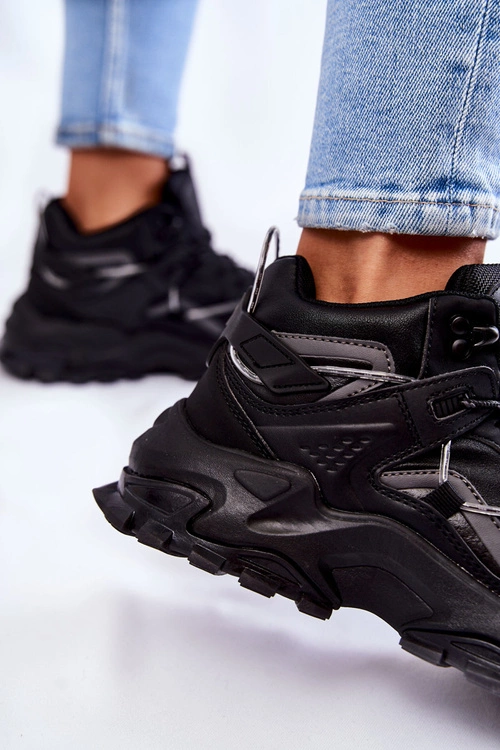 Damskie Buty Sportowe Na Masywnej Platformie Big Star KK274387 Czarne