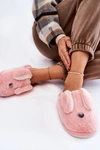 Damskie Wsuwane Futrzane Papcie Jasnoróżowe Remmi