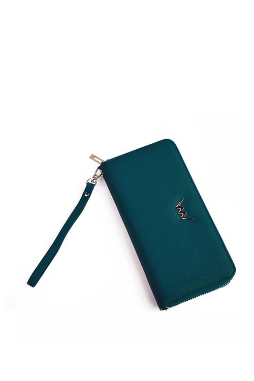 Duży Portfel Na Suwak Niebieski Hailey