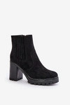 Botki Na Słupku Z Eko Zamszu Czarne Mesiella