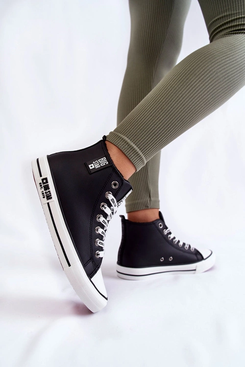 Klasyczne Wysokie Ocieplane Trampki Big Star KK274598 Czarne