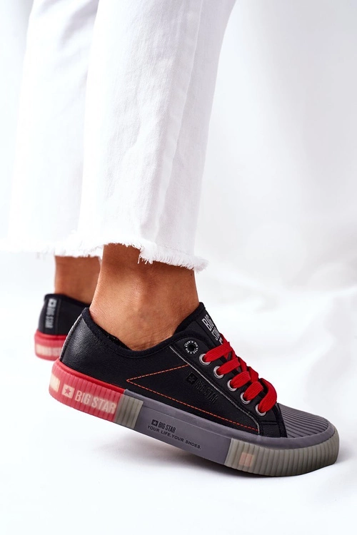 Damskie Skórzane Trampki BIG STAR II274134 Czarne