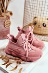 Sportowe Buty Dziecięce Sznurowane Zamszowe Różowe Volema