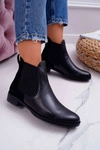 Botki Damskie Skórzane Sztyblety Maciejka Czarne 04359