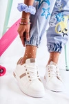 Damskie Buty Sportowe Wiązane Białe Otylia