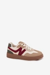 Sneakersy Damskie Niskie Eko Skórzane Beżowe Givelle