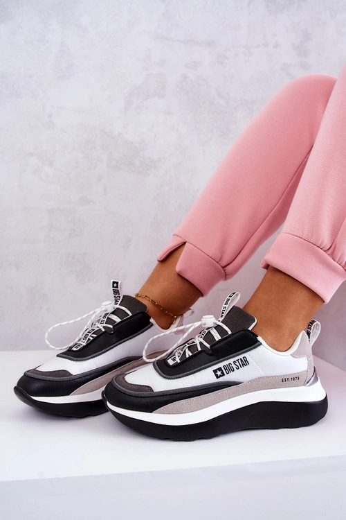Sportowe Buty Sneakersy Big Star JJ274998 Biało-Czarne