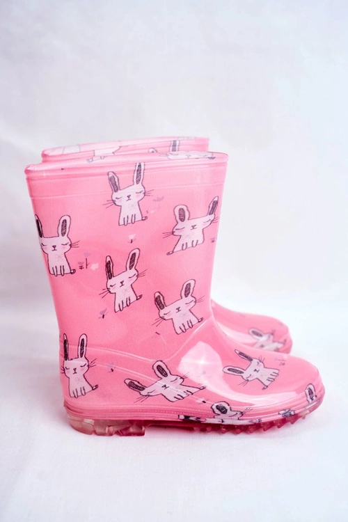 Dziecięce Gumowe Kalosze Różowe Króliczek