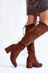 Damskie Zamszowe Kozaki Za Kolano La.Fi 270056FX-SU Ciemnobrązowe