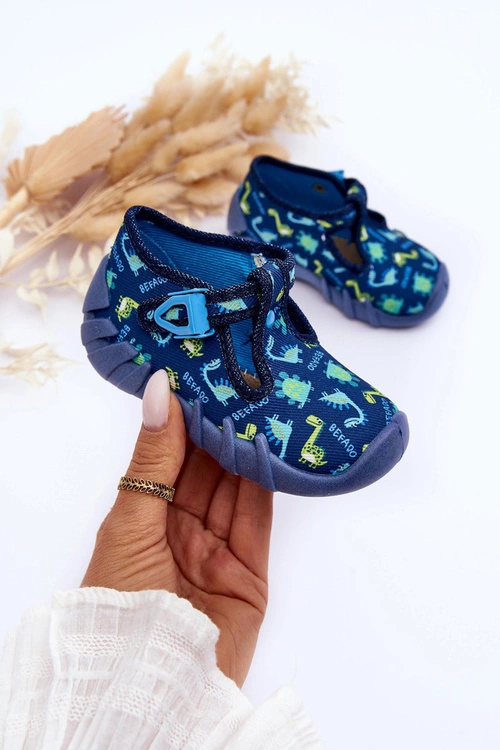 Buty Papcie Befado Dinozaury 110N464 Niebieskie
