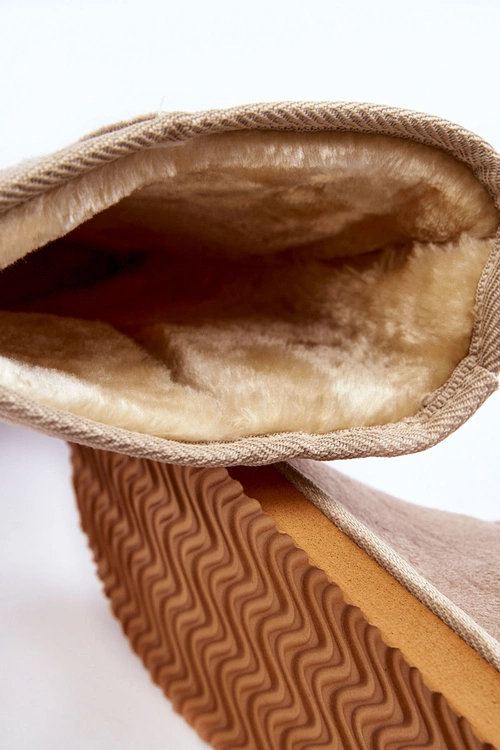 Damskie Zamszowe Wysokie Śniegowce Ocieplane Beżowe Reyma