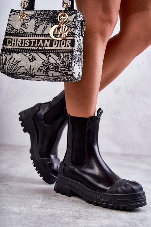 Klasyczne Wysokie Workery Botki Czarne Bassti