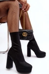 Botki Na Wysokim Słupku Z Suwakiem Czarne Peculia