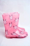 Dziecięce Gumowe Kalosze Różowe Króliczek