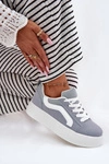 Sneakersy Damskie Na Platformie Niebieskie Tellnira