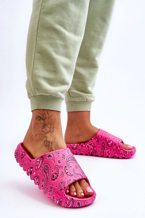 Modne Damskie Klapki Na Masywnej Platformie Fuksja Lorette