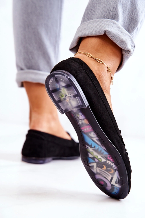 Zamszowe Mokasyny Sergio Leone MK722 Czarne