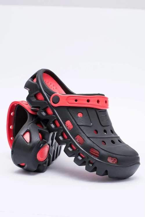 Czarne Męskie Ogrodowe Lekkie Klapki Kroksy Eva