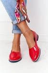 Skórzane Lakierowane Półbuty Maciejka 05035-08 Czerwone