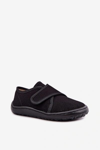 Kapcie Dziecięce Chłopięce Na Rzep Barefoot Froddo G1700438-15 Czarne