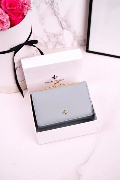 Średni Portfel Damski Zapinany Na Bigiel MILANO Niebieski