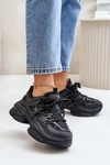 Sneakersy Damskie Na Masywnej Podeszwie Czarne Amoserna