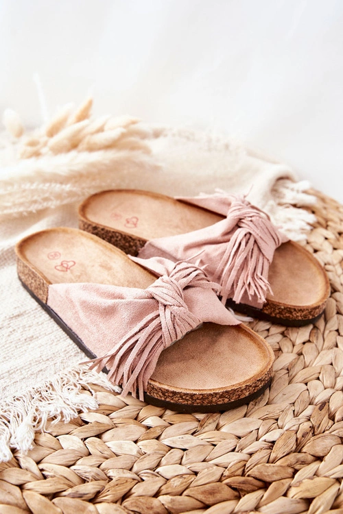 Klapki Na Korkowej Podeszwie Różowe Taryne