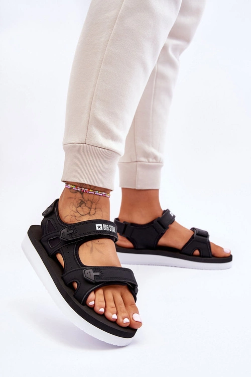 Damskie Sportowe Sandały Na Platformie Big Star LL274789 Czarne