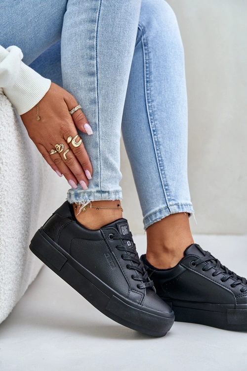 Ocieplane Trampki Damskie Na Platformie Big Star OO274A555 Czarne