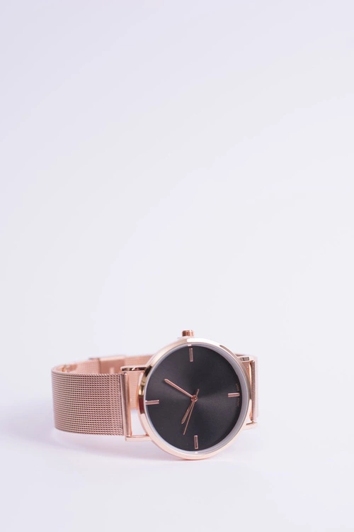 Damski Zegarek Michael John Lyssa Złota Bransoleta / Czarna Tarcza