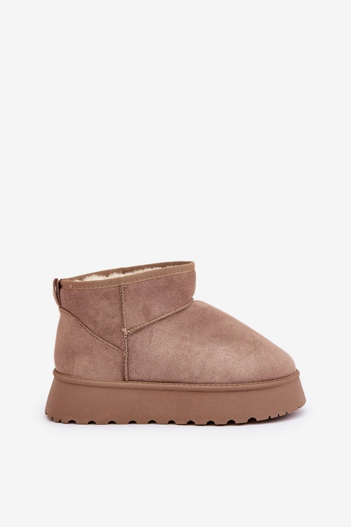 Śniegowce Na Platformie Z Eko Zamszu Ciemnobeżowe Vlivana