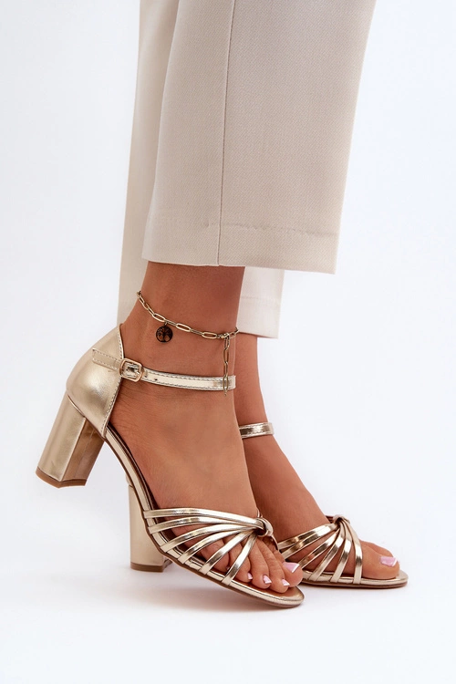 Damskie Sandały Na Słupku Złote Pyrrette