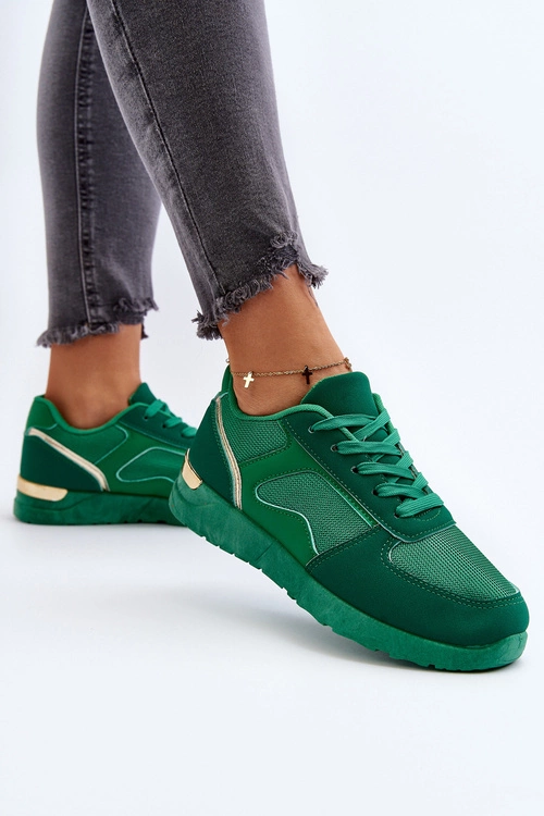 Buty Sportowe Sneakersy Damskie Zielone Kleffaria