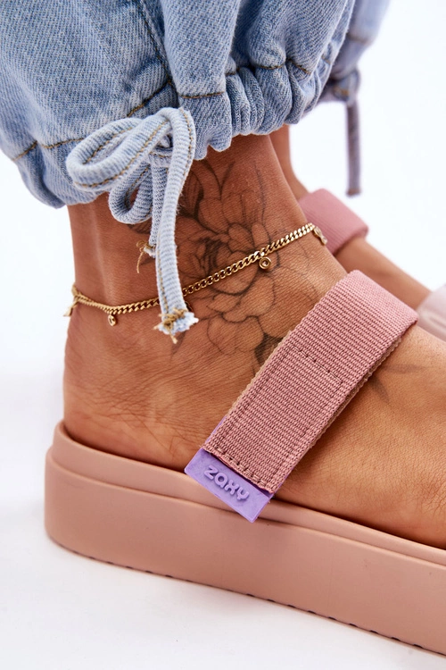 Wegańskie Klapki Na Rzep ZAXY HH285284 Nude